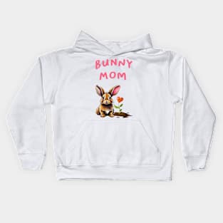 Bunny Mom! Cute Rabbit Design! Kids Hoodie